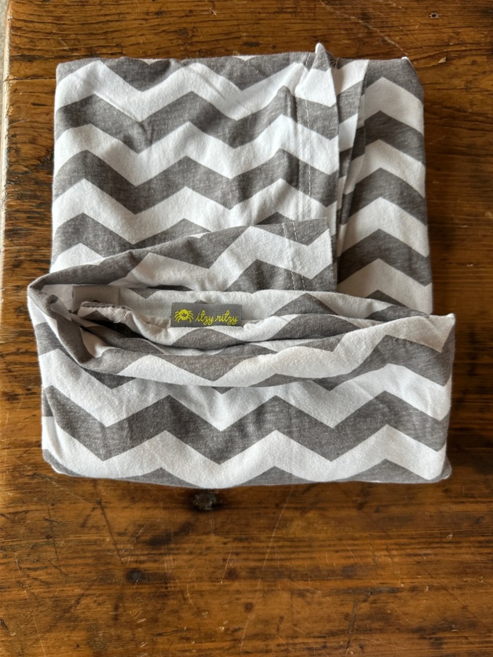 Itzy Ritzy Gray and White Chevron Scarf